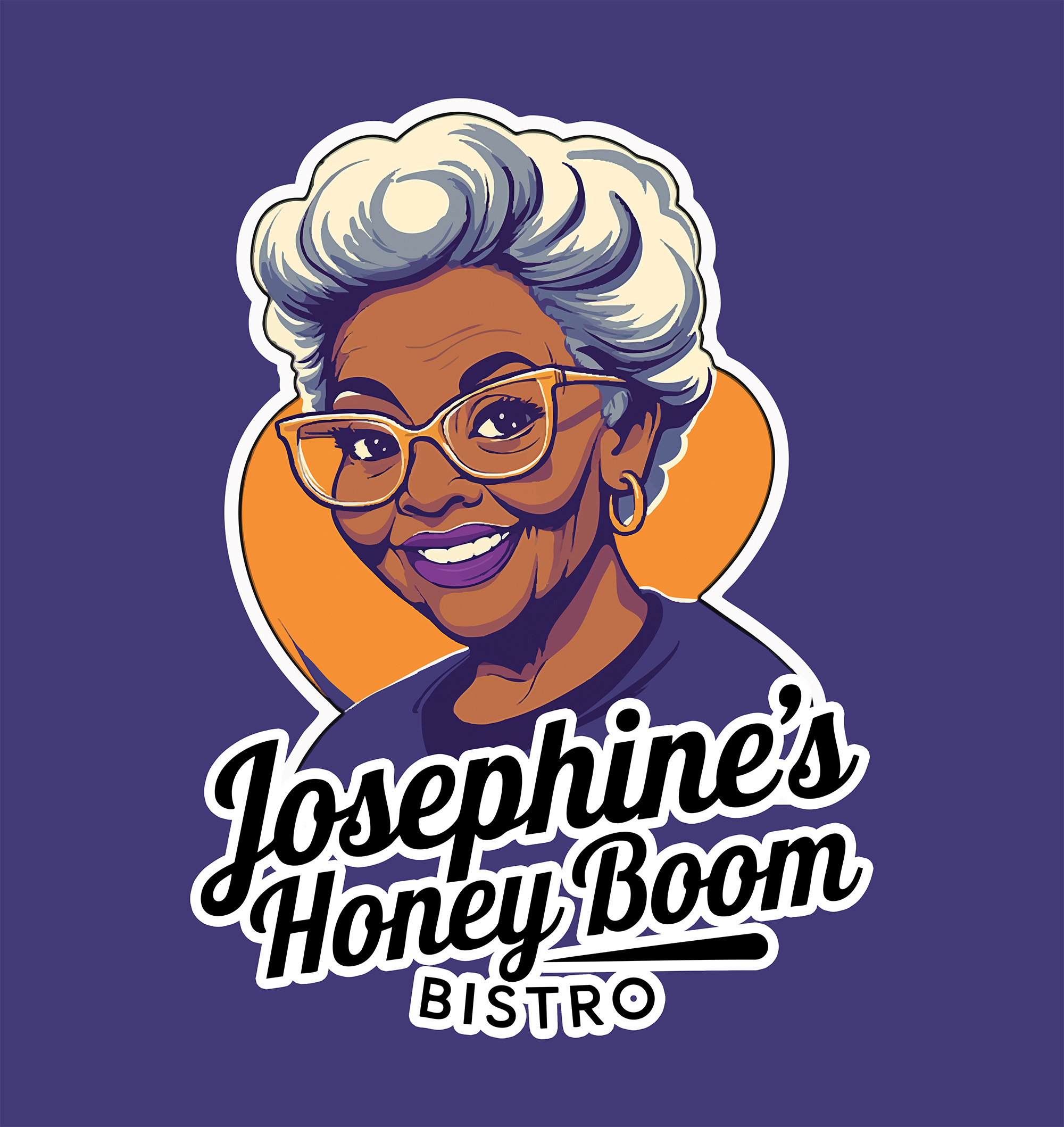 Josephine Honey Boom Logo full on purple 2000px | Eternal Marketing by Brian Brooks