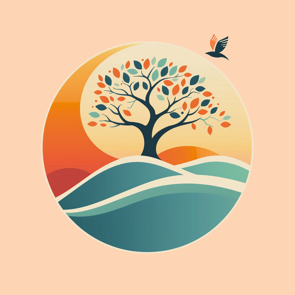 Orange Oasis Logo example on beige background