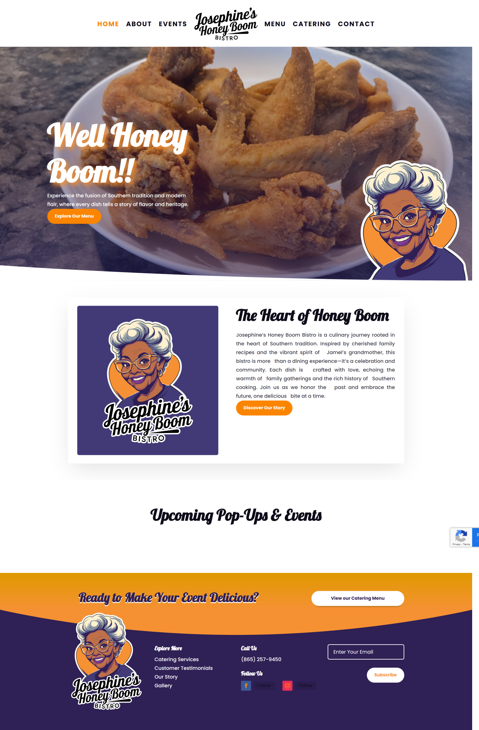 honeyboomkitchen website screenshot